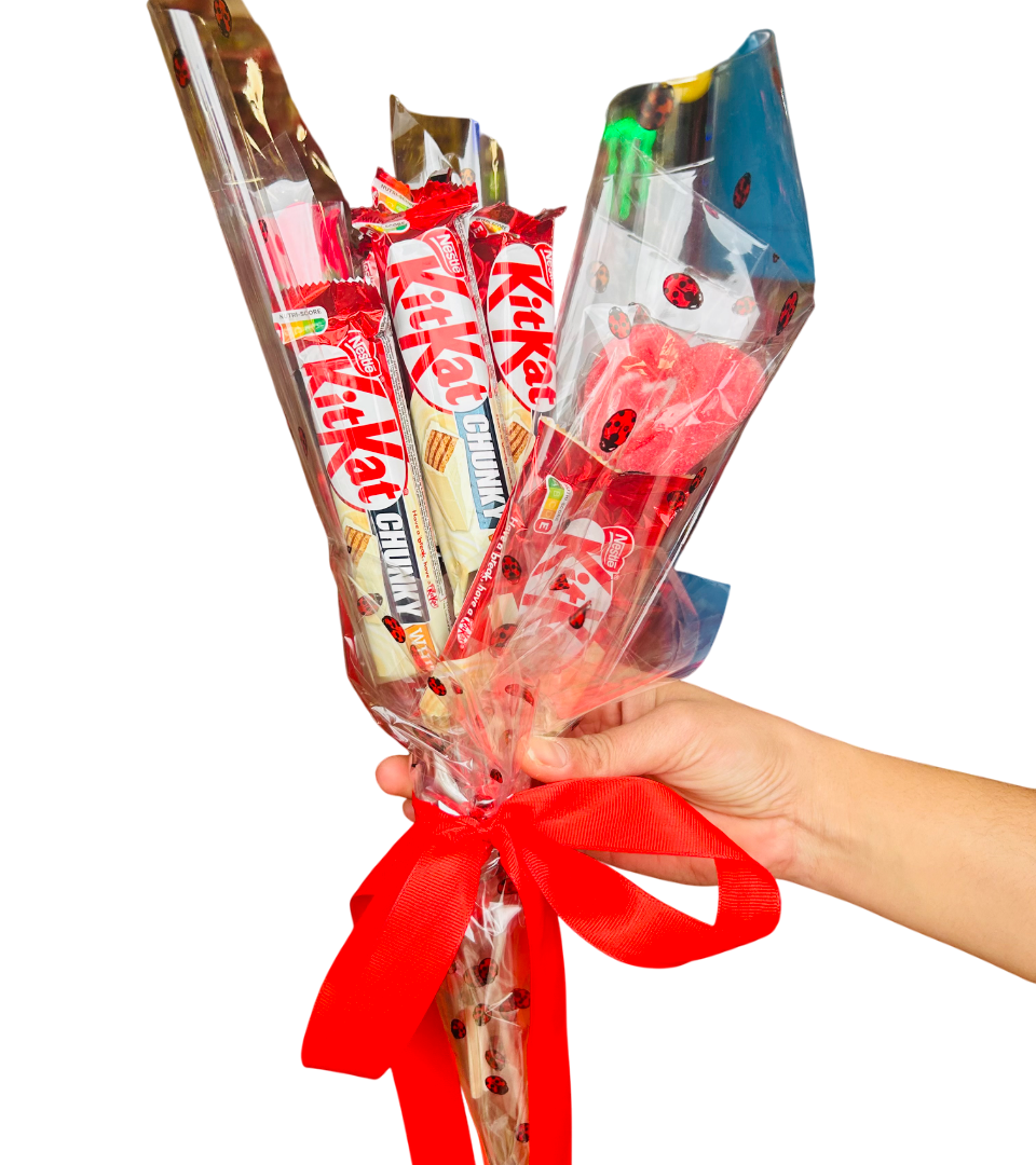 Ramo con chocolates kit Kat ,San Valentín.