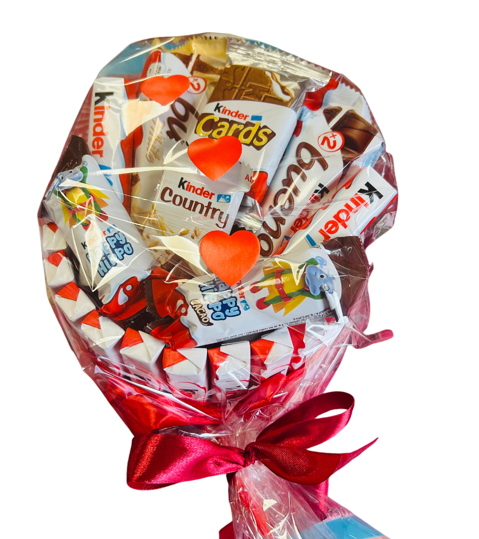 Tarta chocolates kinder redonda mediana,San Valentín.