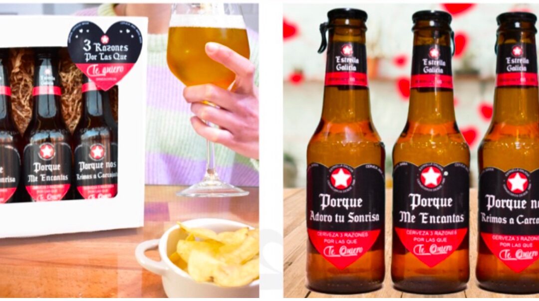 3 Razones por las que te quiero. Pack 3 Cervezas con mensajes.